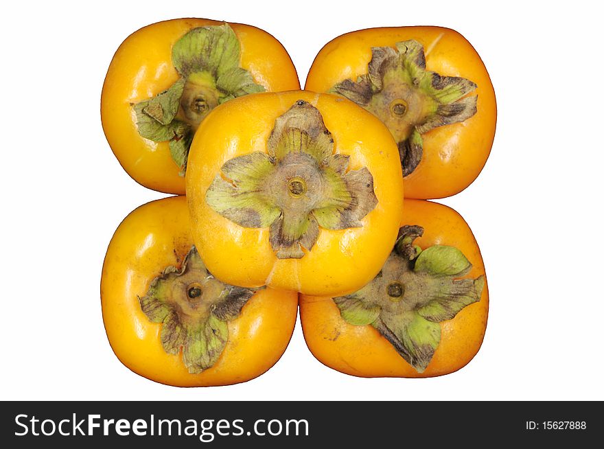 Persimmon fruit isolate on white.