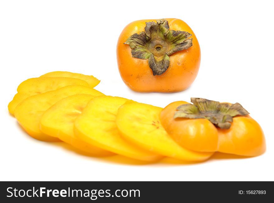 Persimmon fruit isolate on white.