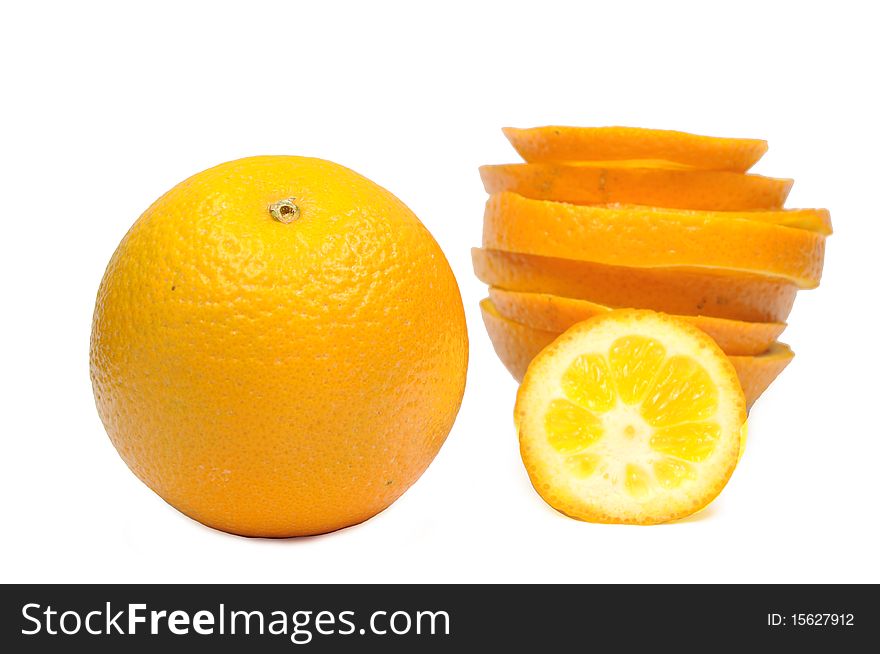 Orange texture isolate on white.