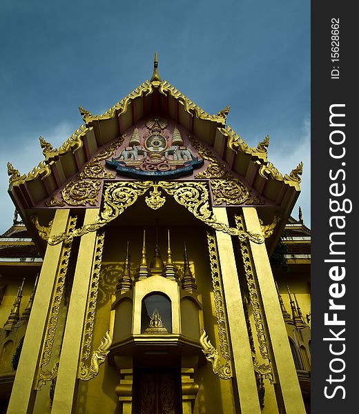 Buddhist church in Thai architecture style. Buddhist church in Thai architecture style