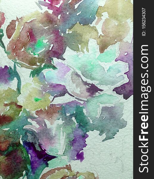 Abstract bright colored decorative background . Floral pattern handmade . Beautiful tender romantic bouquet of  summer wildflowers