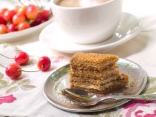 Cake With Coffee Royalty Free Stock Photo Cake With Coffee Royalty Free Stock Photo