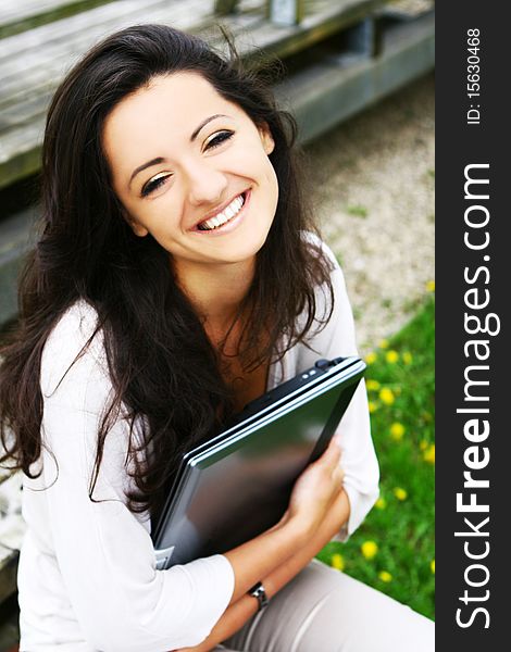 Beautiful and attractive woman in the park. Beautiful and attractive woman in the park