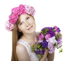 Woman With Wreath Of Flowers Stock Photography Woman With Wreath Of Flowers Stock Photography