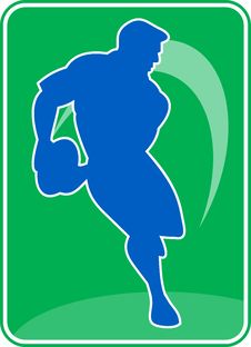 Rugby Player Running Passing Ball Royalty Free Stock Photography Rugby Player Running Passing Ball Royalty Free Stock Photography