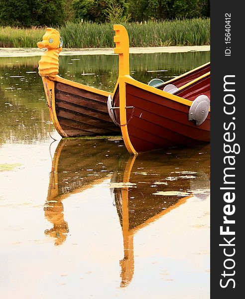 Image of leisure boat's on a lake in Bedfordshire U.K