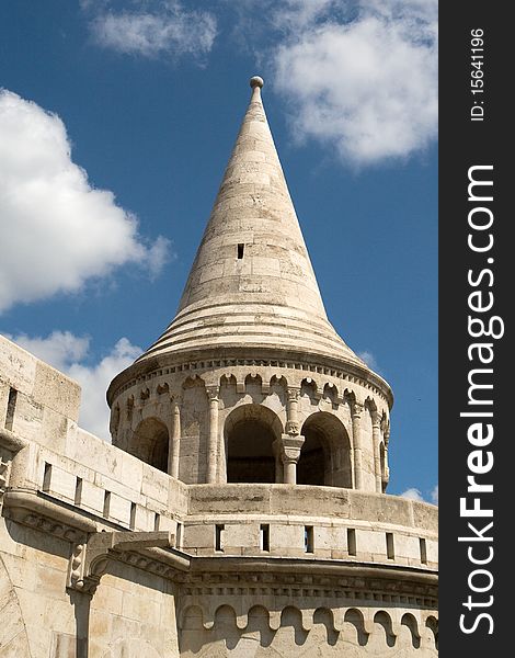 Tower of Fishermen's bastion in Budapest, Hungary