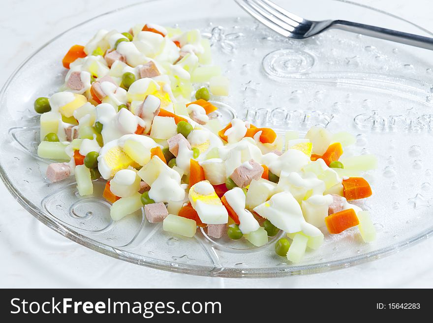 Traditional Czech Christmas potato salad