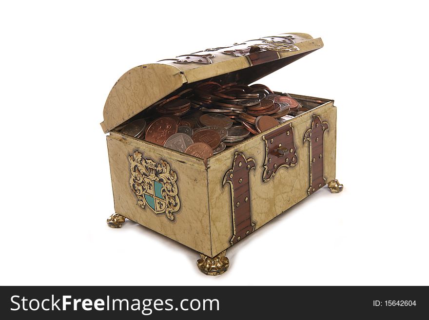 Treasure chest with money studio cutout