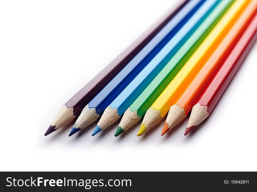 Colored Pencils Arranged In Rainbow Spectrum Order