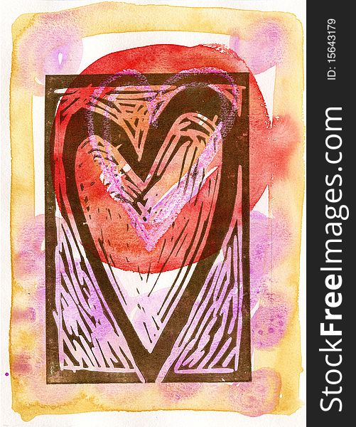 Author graphics (illustration): watercolor, wax and linocut printing. Author graphics (illustration): watercolor, wax and linocut printing
