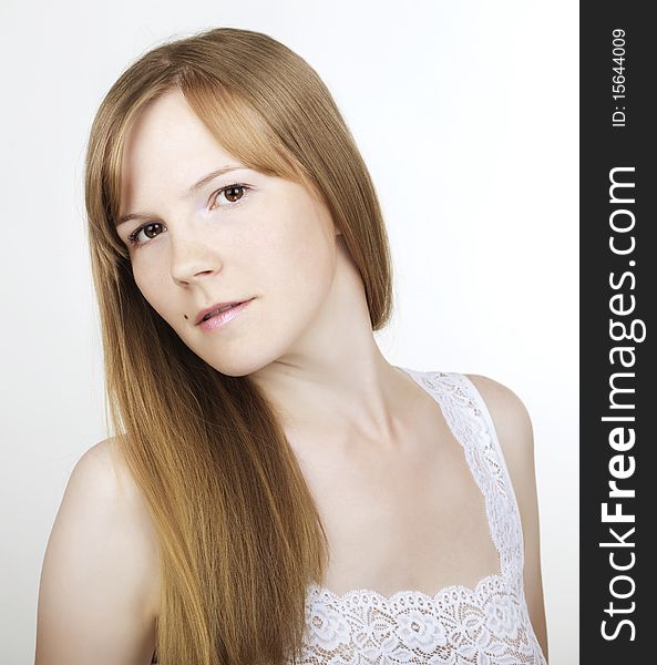 Young woman with luxuriant healthy long hair