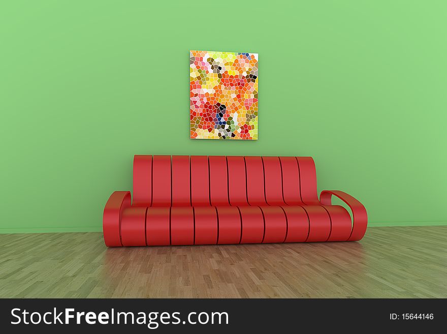 Contemporary sofa against the wall. Contemporary sofa against the wall