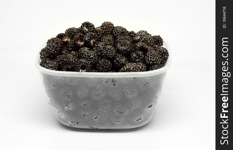 Black raspberry in the container