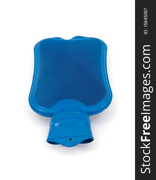 A hot water bottle isolated against a white background