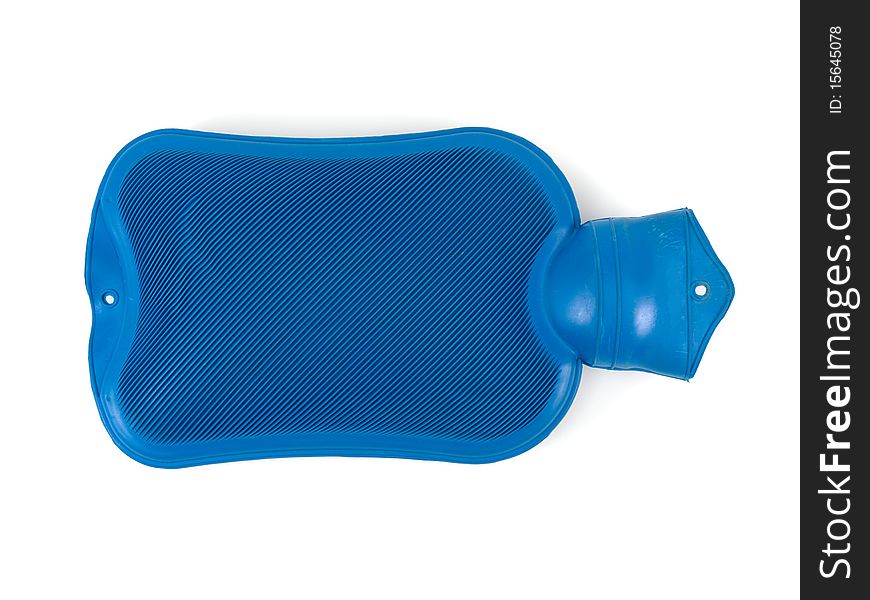 A hot water bottle isolated against a white background