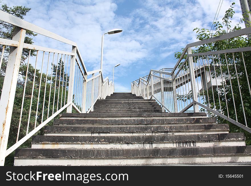 Metallic ladder in the sky