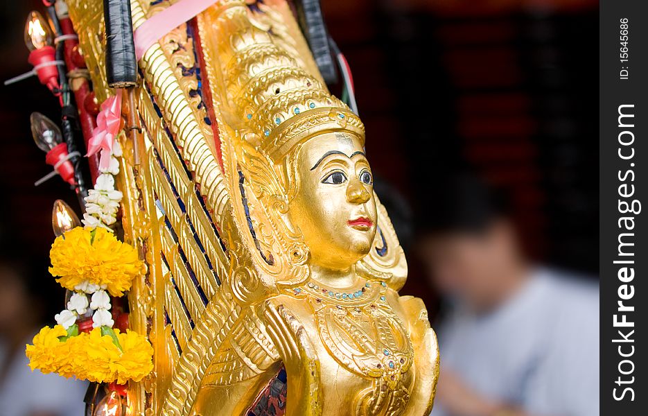 Detail of gong mon, a Thai music instrument