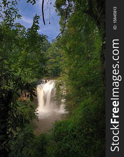 Haew Suwat Waterfall in Khao Yai National Park Thailand.