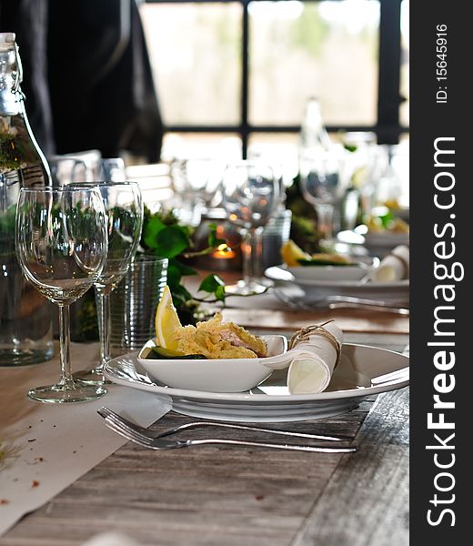 Tablesetting indoor in an old enviorment