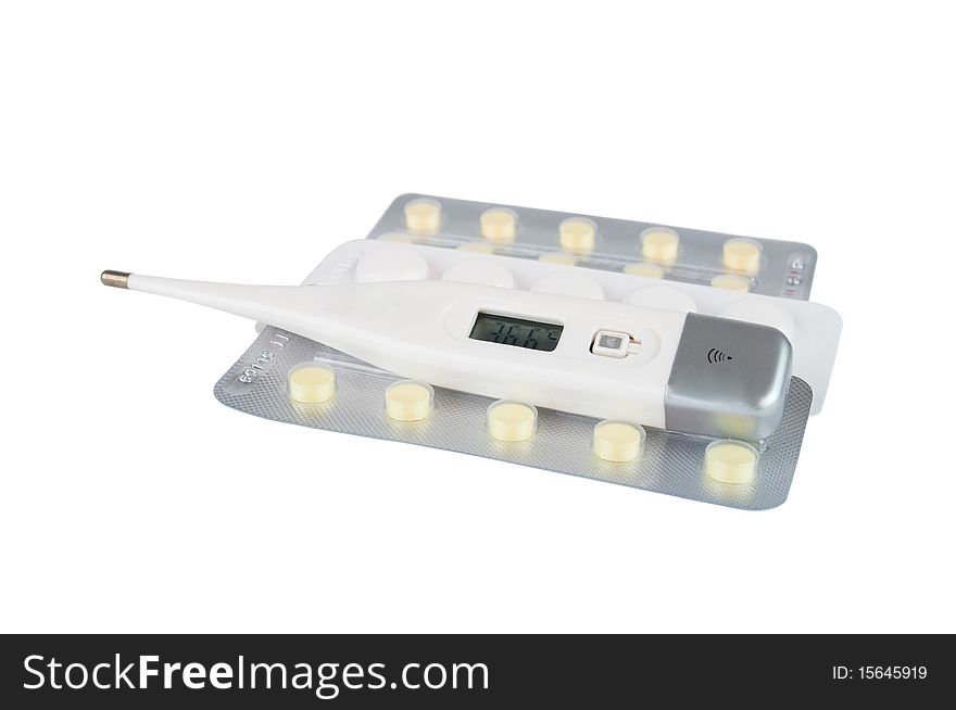 Medical Thermometer And Pills