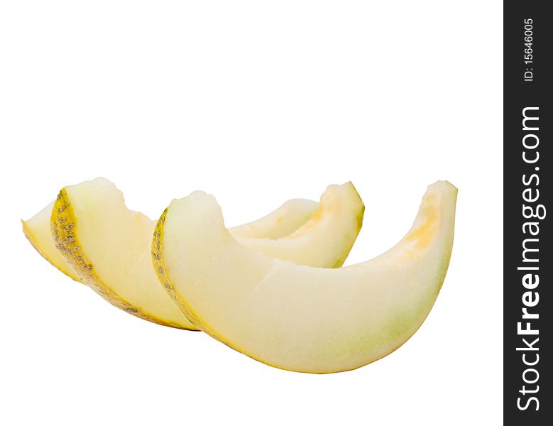 Juicy, ripe melon on a white background