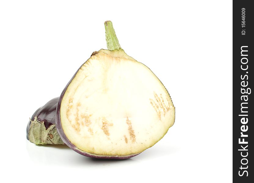 Eggplant in a cut on a white background