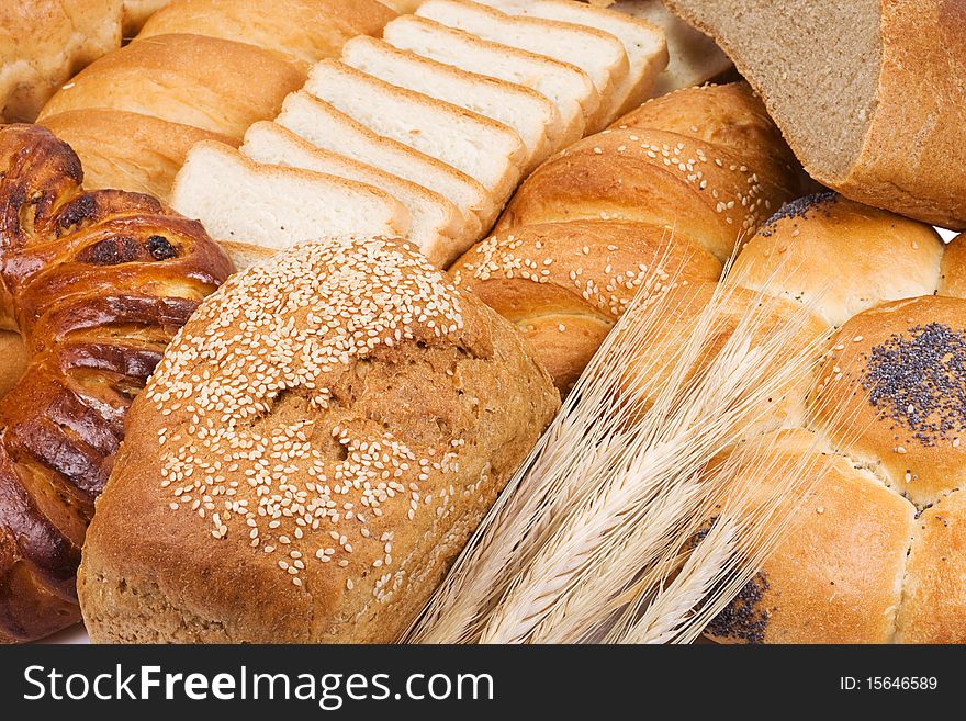 Some bread and ears as background