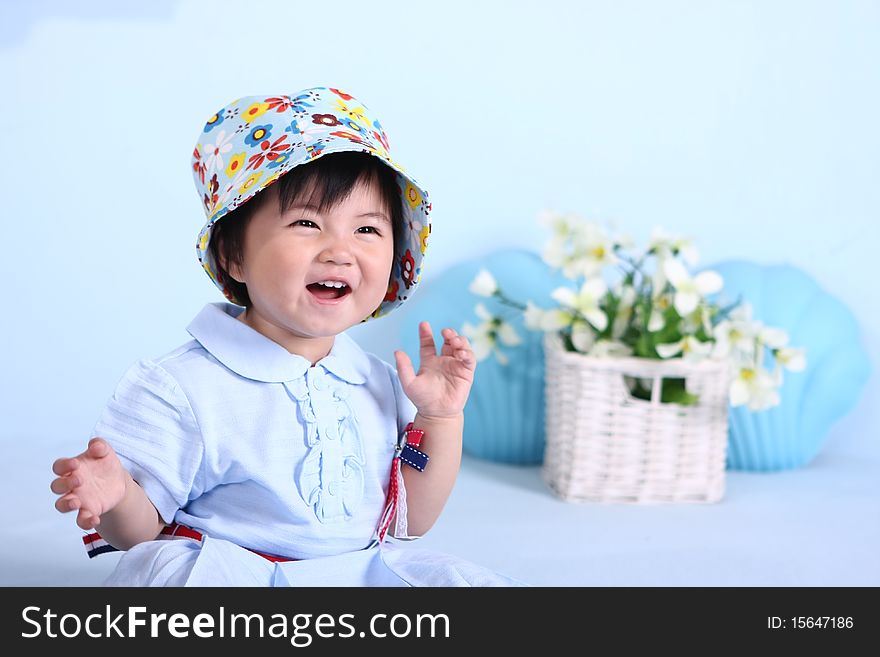 Cute baby girl in lovely hat