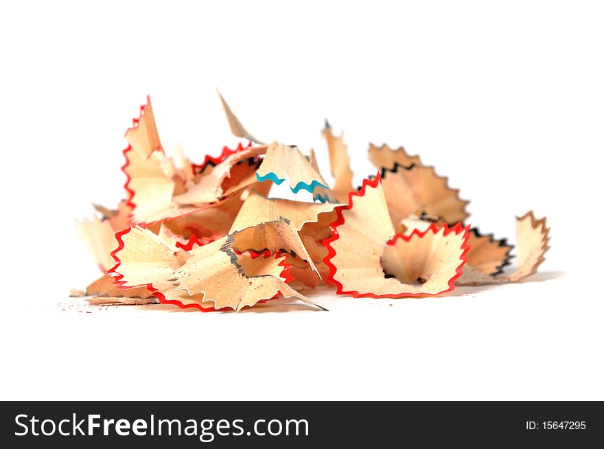 Pencil chips isolated on white background. Pencil chips isolated on white background