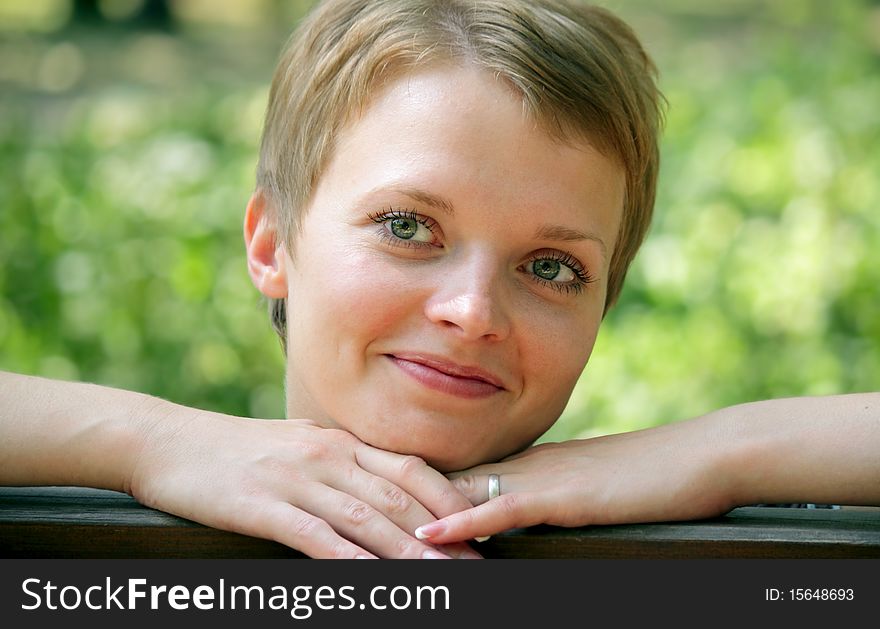 Face of a young girl being in nature