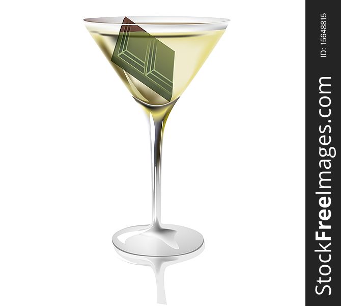 Cocktail on a white background the vector