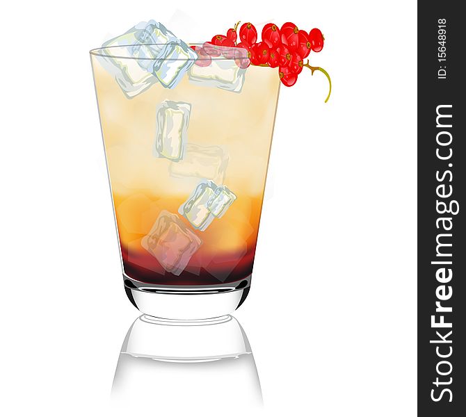 Cocktail on white background the vector