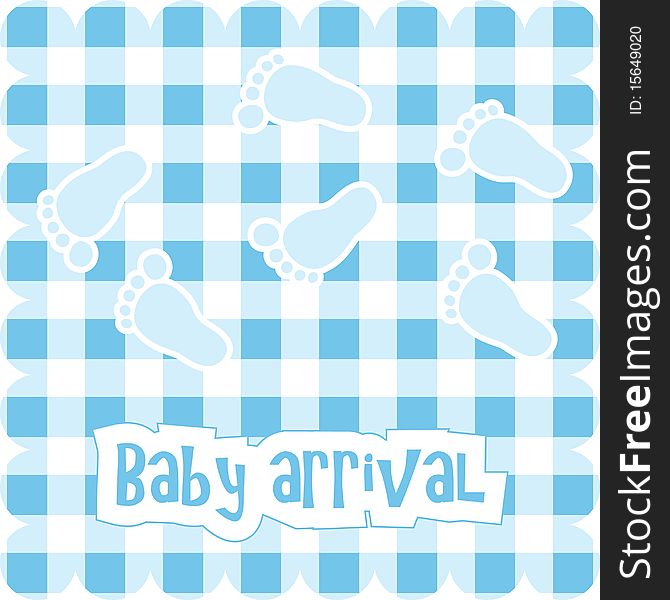 Baby arrival. Card for baby boy