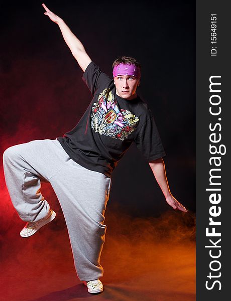 Hip hop dancer doing dance exercises. Hip hop dancer doing dance exercises