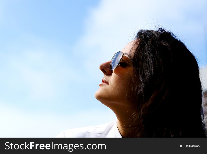 Young beautiful and attractive woman in the street