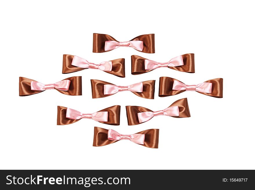 A brown-pink bows isolated on white