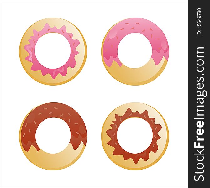 Set of 4 cute donuts. Set of 4 cute donuts