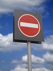 No Entry Sign With Blue Sky Royalty Free Stock Photos No Entry Sign With Blue Sky Royalty Free Stock Photos