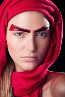 Red Eyebrows On The Person Of The Young And Beauti Royalty Free Stock Photo Red Eyebrows On The Person Of The Young And Beauti Royalty Free Stock Photo