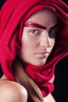Red Eyebrows On The Person Of The Young And Beauti Stock Photo Red Eyebrows On The Person Of The Young And Beauti Stock Photo