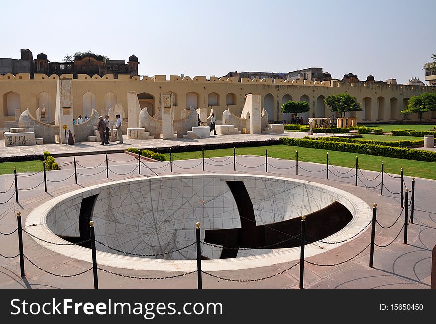 Astronomical instrument at Jantar Mantar observatory - Jaipur, Rajasthan, India.