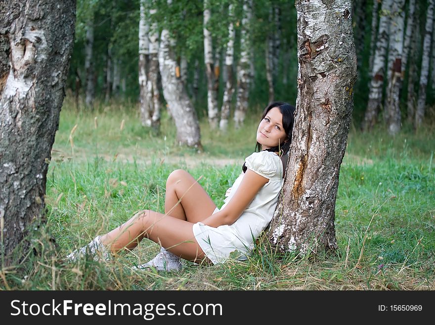 Pretty young woman in nature.