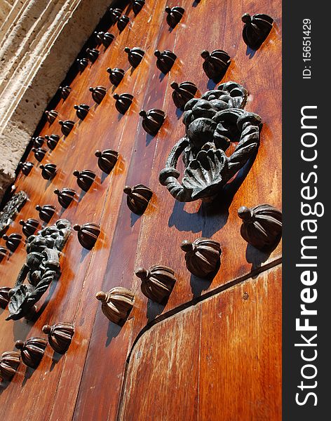 This is a door of a buildin historic in cartagena colombia. This is a door of a buildin historic in cartagena colombia