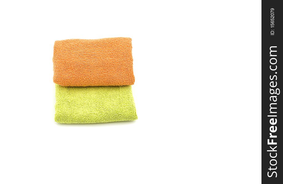 Bright wipes for cleaning on a white background. Bright wipes for cleaning on a white background.