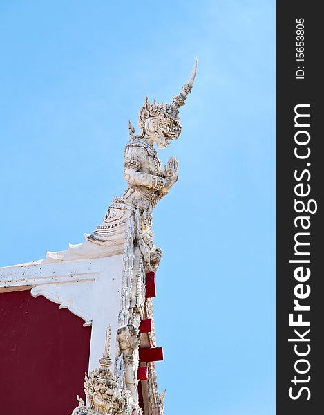 The Decoration of temple gable in Thailand. The Decoration of temple gable in Thailand