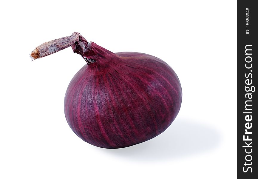 Red bulb onion isolated on white background Includes a clipping path.