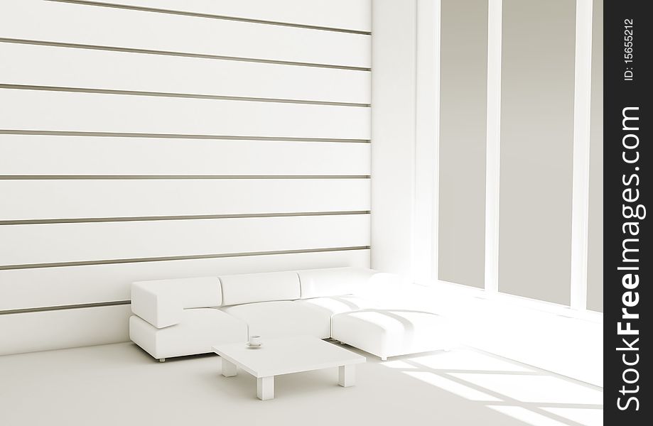 3d White Sofa