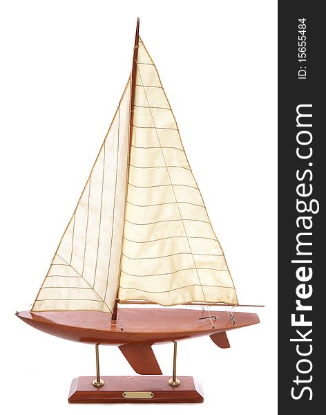 Wooden sailing boat ornament studio cutout