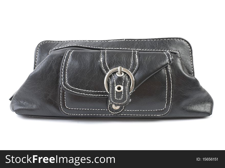 Leather female bag isolated on white background. Leather female bag isolated on white background